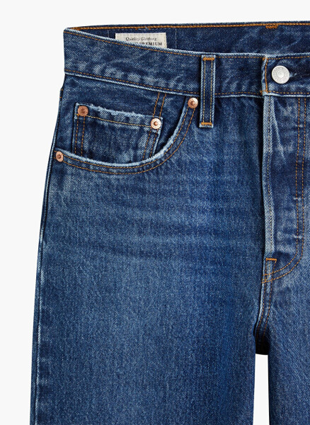 Levis 501 Crop Local Koyu Lacivert Yüksek Bel Regular Kadın Denim Pantolon - 24