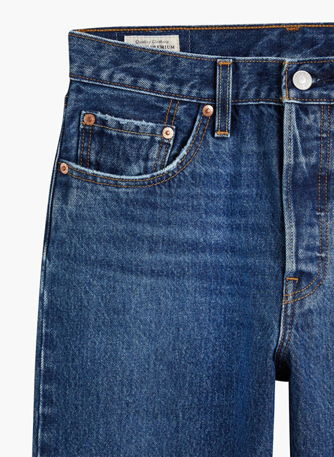 Levis 501 Crop Local Koyu Lacivert Yüksek Bel Regular Kadın Denim Pantolon - 24