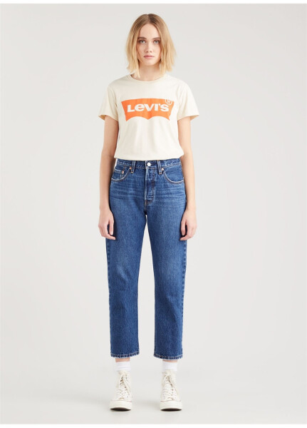 Levis 501 Crop Local Koyu Lacivert Yüksek Bel Regular Kadın Denim Pantolon - 28