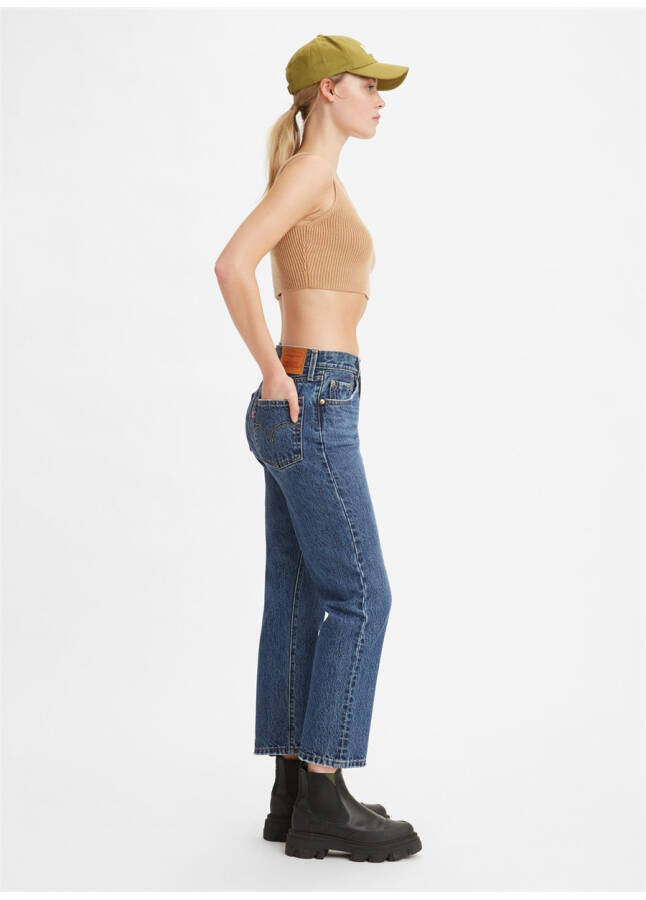 Levis 501 Crop Local Koyu Lacivert Yüksek Bel Regular Kadın Denim Pantolon - 29