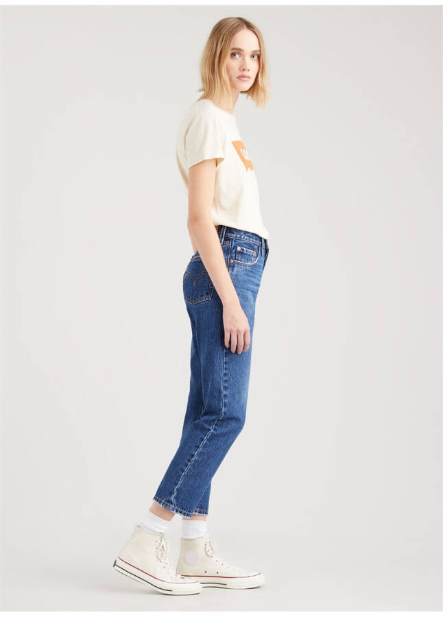 Levis 501 Crop Local Koyu Lacivert Yüksek Bel Regular Kadın Denim Pantolon - 30