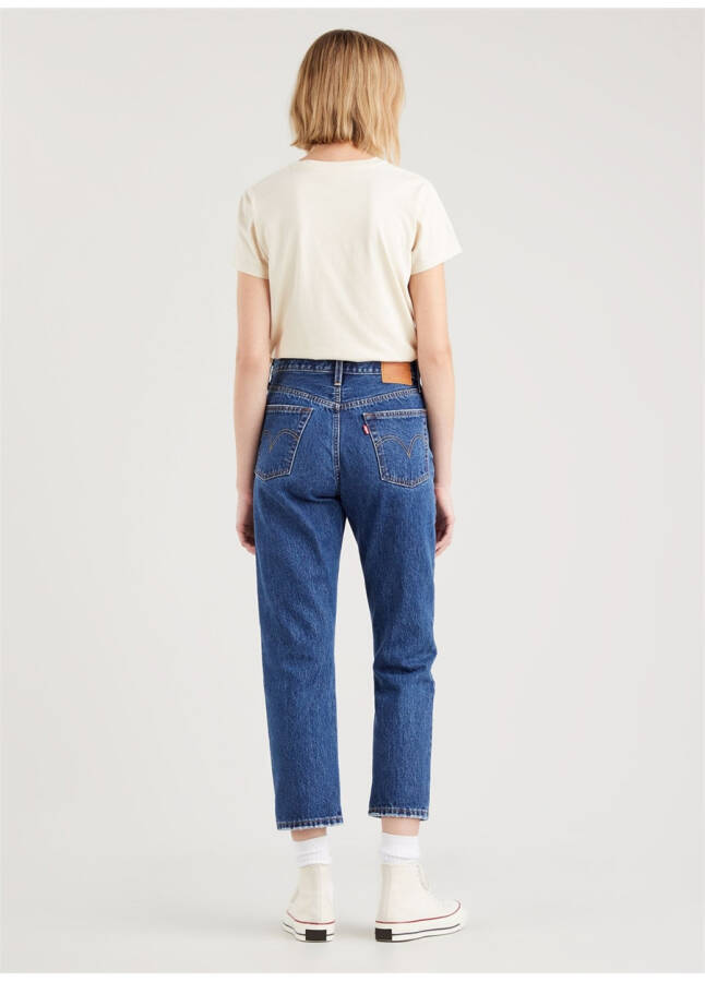 Levis 501 Crop Local Koyu Lacivert Yüksek Bel Regular Kadın Denim Pantolon - 32