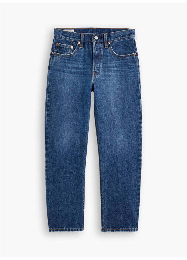 Levis 501 Crop Local Koyu Lacivert Yüksek Bel Regular Kadın Denim Pantolon - 33