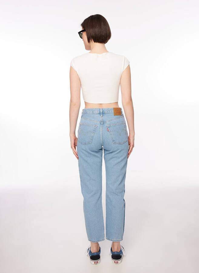 Levi's 501 Crop Ochchiq ko'k yuqori belli ayollar uchun jinsi shimlari NEVER FADE - 10