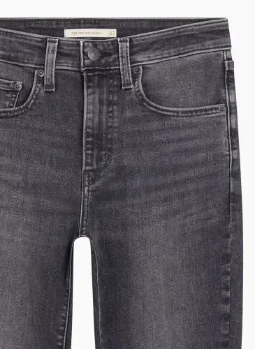 Levis 721 Черные Женские Джинсы с Завышенной Талией HIGH RISE SKINNY RIVER ROCK LSE - 7