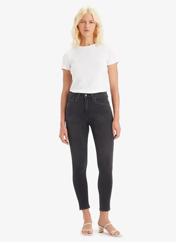 Levis 721 FLYING INTO THE High Waist Skinny Fit Black Women's Denim Pants - LEVIS