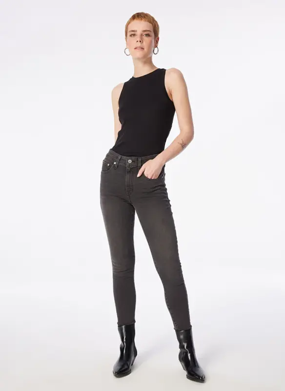 Levis 721 FLYING INTO THE High Waist Skinny Fit Black Women's Denim Pants - 4