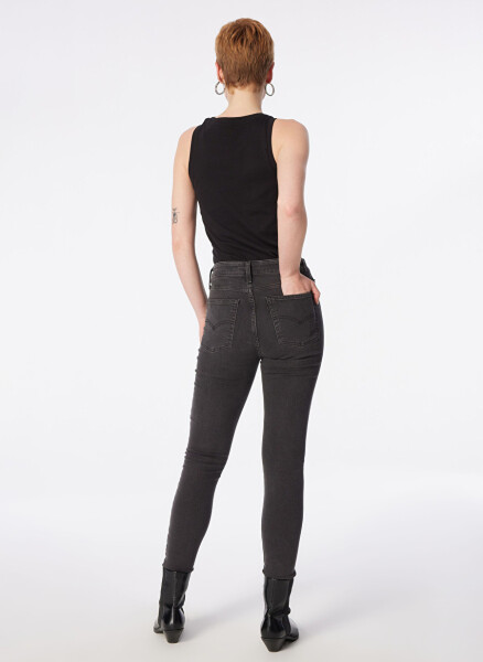 Levi's 721 FLYING INTO THE Yuqori Belli Skinny Fit Qora Ayollar Denim Jinslari - 6