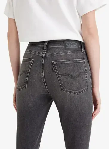 Levis 721 Qora Ayollar baland belli denim jinsi shim HIGH RISE SKINNY RIVER ROCK LSE - 8
