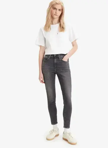 Levis 721 Qora Ayollar baland belli denim jinsi shim HIGH RISE SKINNY RIVER ROCK LSE - 9
