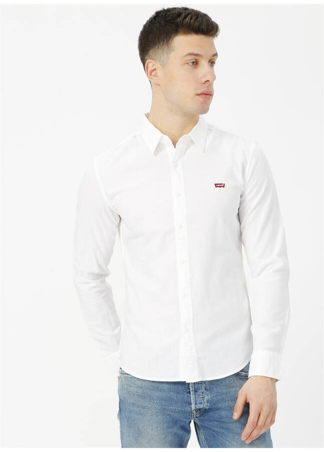 Levis 86625-0002 Ls Battery Shirt Slim Beyaz Erkek Gömlek - 6