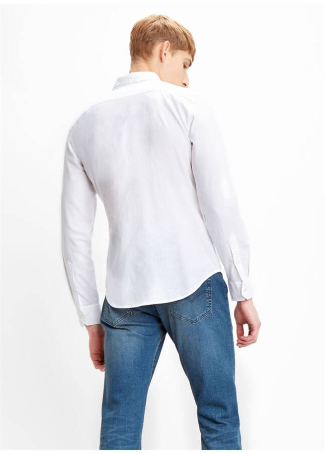 Levi's 86625-0002 Ls Battery Shirt Slim Oq Erkaklar Ko'ylak - 7