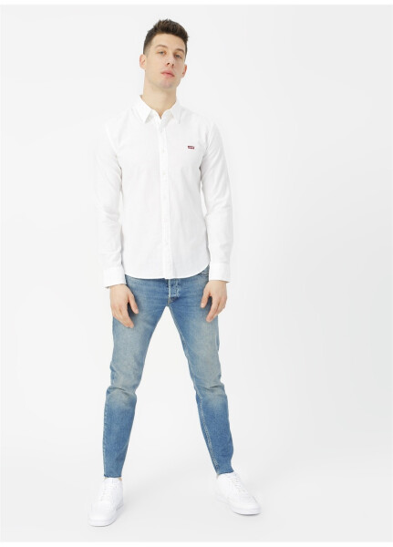 Levi's 86625-0002 Ls Battery Shirt Slim White Men's Shirt - 8