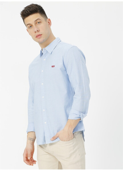 Levi's 86625-0005 Ls Battery Shirt Slim Ko'k Erkaklar Ko'ylagi - 6