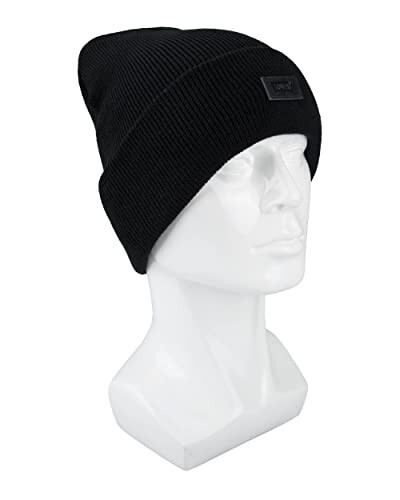 Levi's All Season Comfy Leather Logo Patch Cuffed Hero Beanie - 22