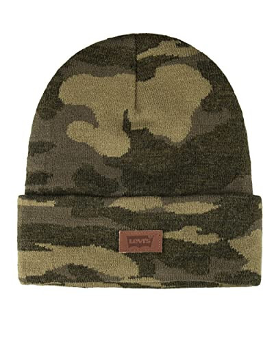 Levi's All Season Comfy Leather Logo Patch Cuffed Hero Beanie - 13