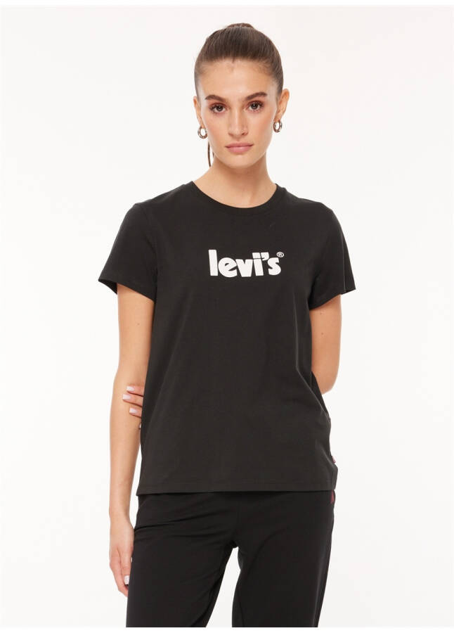 Levi's Aylanma Yoqali Bosilgan Qora Ayollar T-ko'ylag'i A2086-0103 LSE THE PERFECT TEE LSE - 12