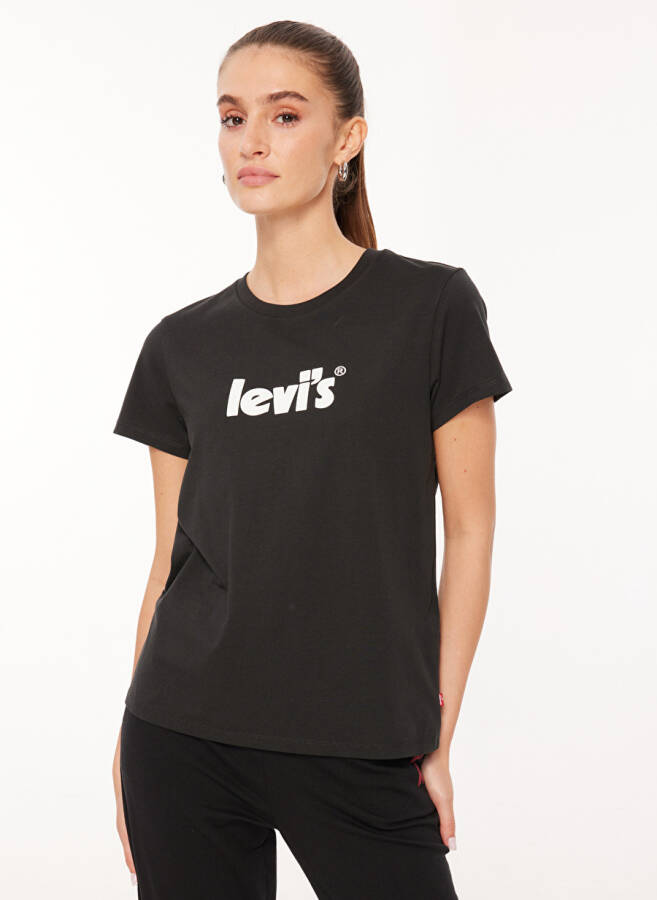 Levis Bisiklet Yaka Baskılı Siyah Kadın T-Shirt A2086-0103 LSE THE PERFECT TEE LSE - 1