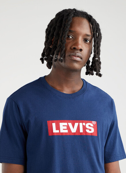 Levi's Crew Neck Blue Men's T-Shirt LSE SS RELAXED FIT TEE SSNL BOXTAB2 - 3