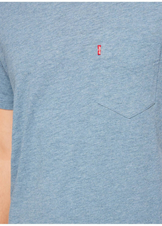 Levi's Crew Neck Blue Men's T-Shirt SS CLASSIC PCKT TEE INDIGO WASH H - 6