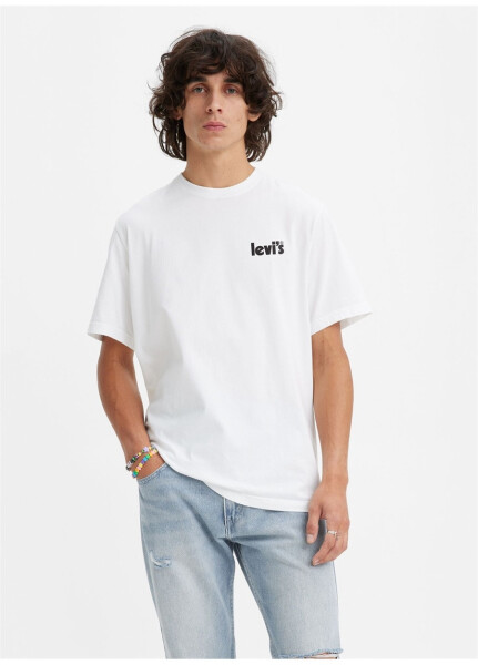 Levis Crew Neck Printed White Men's T-Shirt LSE_SS RELAXED FIT TEE CORE POSTER - 25