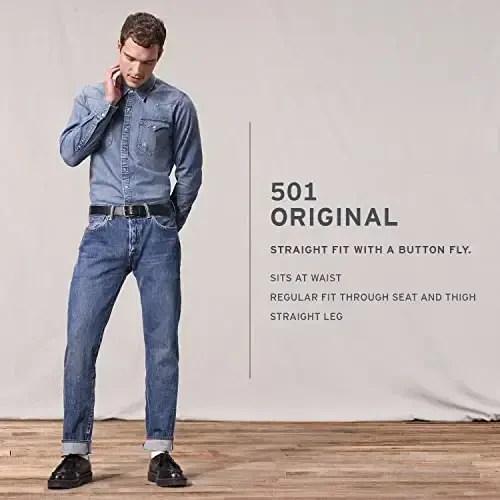 Levi's Erkaklar 501 Original Fit Jinsi (Mavsumiy) - 5