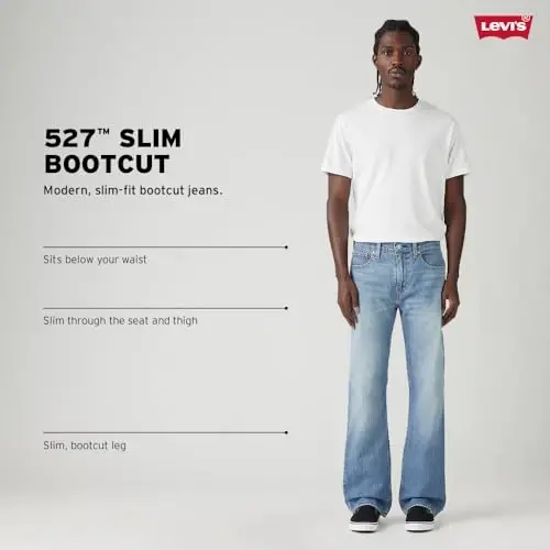 Levi's Erkaklar 527 Slim Bootcut Jinsi - 5