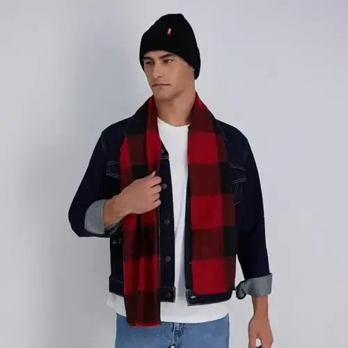 Levi's erkaklar klassik qishki issiq trikotaj shapka va sharf to'plami - 7