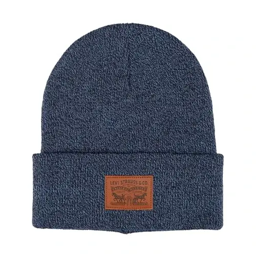 Levi's erkaklar uchun hamma faslga mos Hero Beanie yumshoq trikotaj qishki shapka, issiq va qulay kundalik uslub 