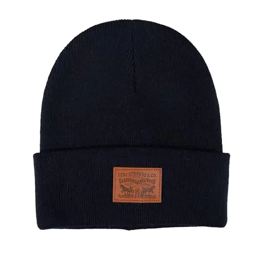 Levi's erkaklar uchun hamma faslga mos Hero Beanie yumshoq trikotajli qishki shapka, issiq va qulay kundalik uslub 