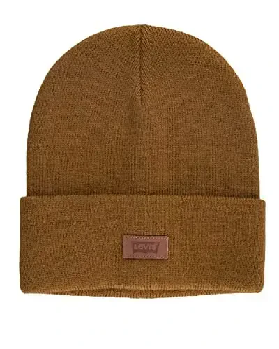 Levi's Erkaklar uchun Har faslga mos Qahramon Beanie Yumshoq Trikotaj Manjetli Qishki Shlyapa, Issiq va Qulay Kundalik Uslub 