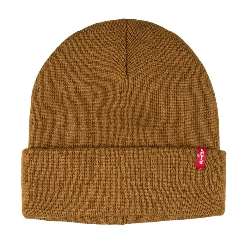 Levi's Erkaklar uchun Har-Mavsum Qahramon Beanie Yumshoq Trikotaj Qishki Shlyapa, Issiq va Qulay Kundalik Uslub 