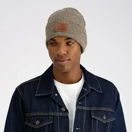 Levi's erkaklar uchun har mavsumga mo'ljallangan Hero Beanie yumshoq trikotaj qishki shapka, iliq va qulay kundalik uslub - 6