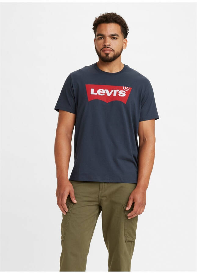 Levi's Erkaklar uchun ko'k rangli krujka bo'yinli futbolka - 4