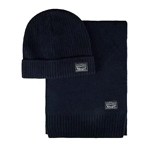 Levi's Men's Classic Winter Warm Knit Beanie Hat and Scarf Set - LEVI'S