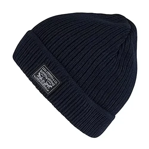 Levi's Men's Classic Winter Warm Knit Beanie Hat and Scarf Set - 5