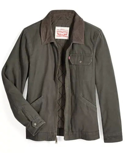 Levi’s® Men's Cotton Canvas Zip-Front Utility Jacket - Olive - 3
