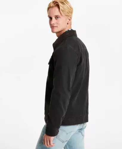 Levi’s® Men's Cotton Canvas Zip-Front Utility Jacket-Olive - LEVI'S (1)