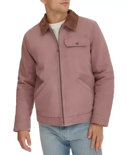 Levi’s® Men's Cotton Canvas Zip-Front Utility Jacket - Mauve Combo 