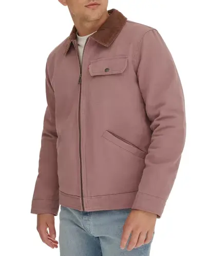 Levi’s® Men's Cotton Canvas Zip-Front Utility Jacket - Mauve Combo - 3