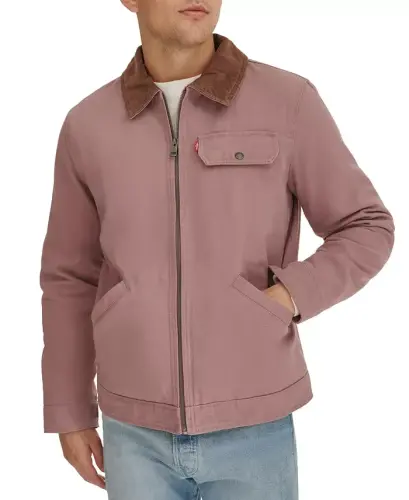 Levi’s® Men's Cotton Canvas Zip-Front Utility Jacket - Mauve Combo - 5