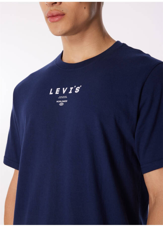 Levis Erkek T-Shirt, Mavi, Baskılı, Bisiklet Yaka - 10