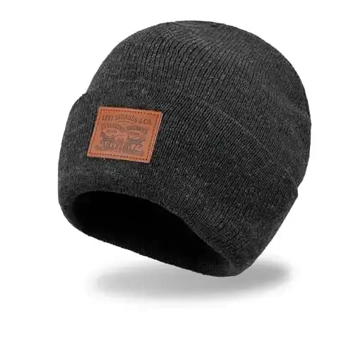 Levi's Mens All-Season Hero Beanie Soft Knit Cuffed Winter Hat, Warm & Comfortable Everyday Style - LEVI'S (1)