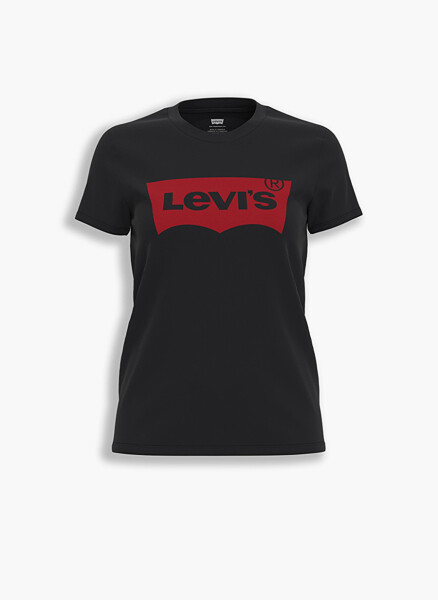 Levis Kadın Bisiklet Yaka Baskılı Siyah T-Shirt - 4