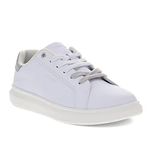 Levi's Womens Ellis Synthetic Leather Casual Lowtop Sneaker Shoe, White/Grey, 10 M - MODAZONE