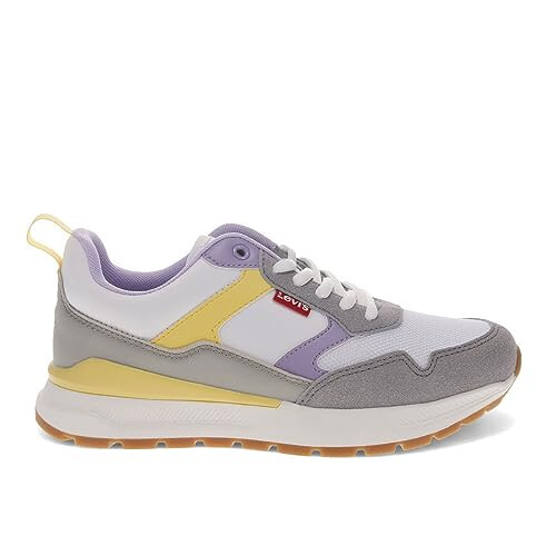 Levi's Womens Oats 2 Synthetic Leather Casual Trainer Sneaker Shoe, White/Lilac/Sunlight, 10 M - 6