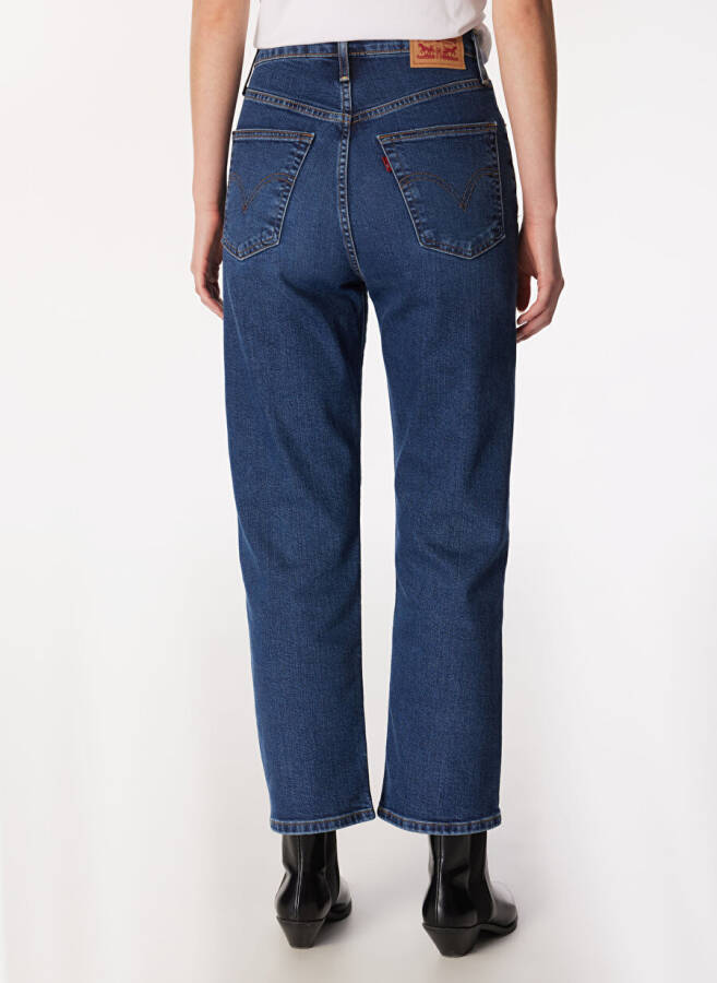 Levi's Koyu Mavi Kadın Yüksek Bel Denim Pantolon RIBCAGE STRAIGHT ANKLE DIAL UP THE - 10