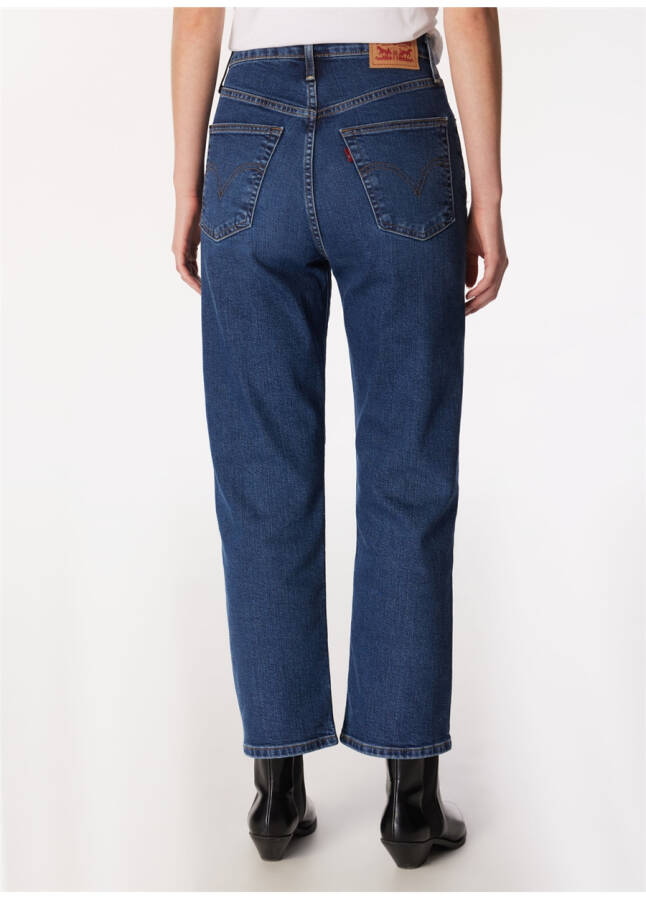 Levi's Koyu Mavi Kadın Yüksek Bel Denim Pantolon RIBCAGE STRAIGHT ANKLE DIAL UP THE - 15