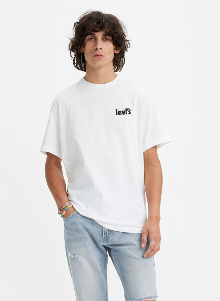 Levis Krujka Yaka Bosilgan Oq Erkaklar T-Shirt LSE_SS RELAXED FIT TEE CORE POSTER - 1