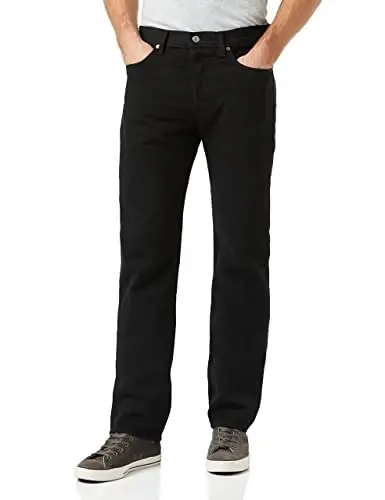Levi's Men's 501 Original Fit Jeans (Also Available in Big & Tall), Modern Black with Black Fill, 35W x 36L 